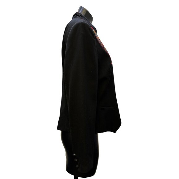 Hairston Roberson Rodeo Jacket Black Embroidered Front Button Size 12 - Picture 5 of 8